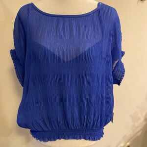 Laundry by Shelli Segal Elegant Blue Women's  Top size Large with elastic waist